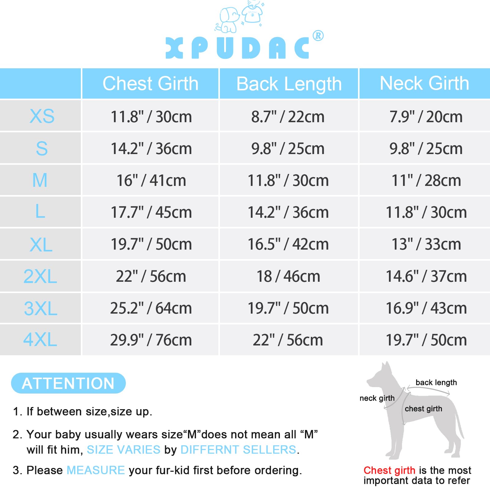 XPUDAC ajuste universal para perros, sirve para tallas de pecho diferentes.