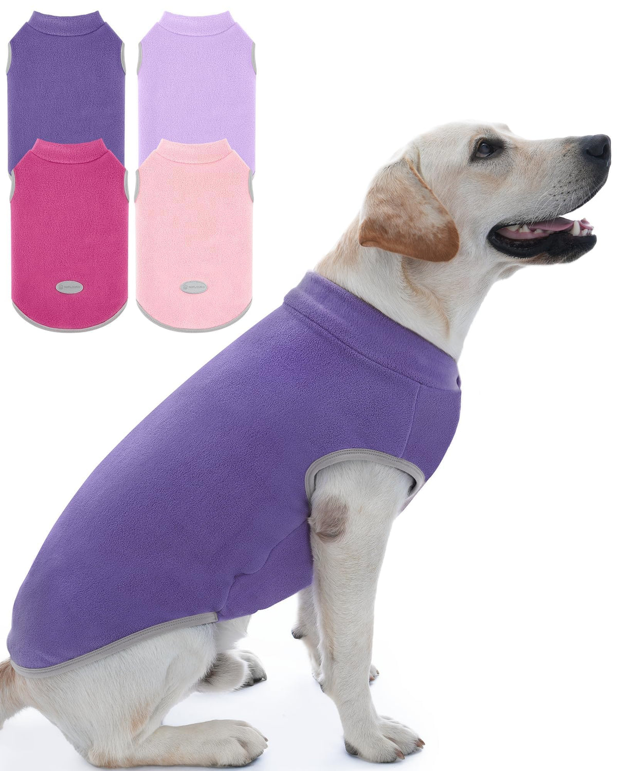 Chaleco XPUDAC de felpa 4 piezas para perros, cálido en días fríos