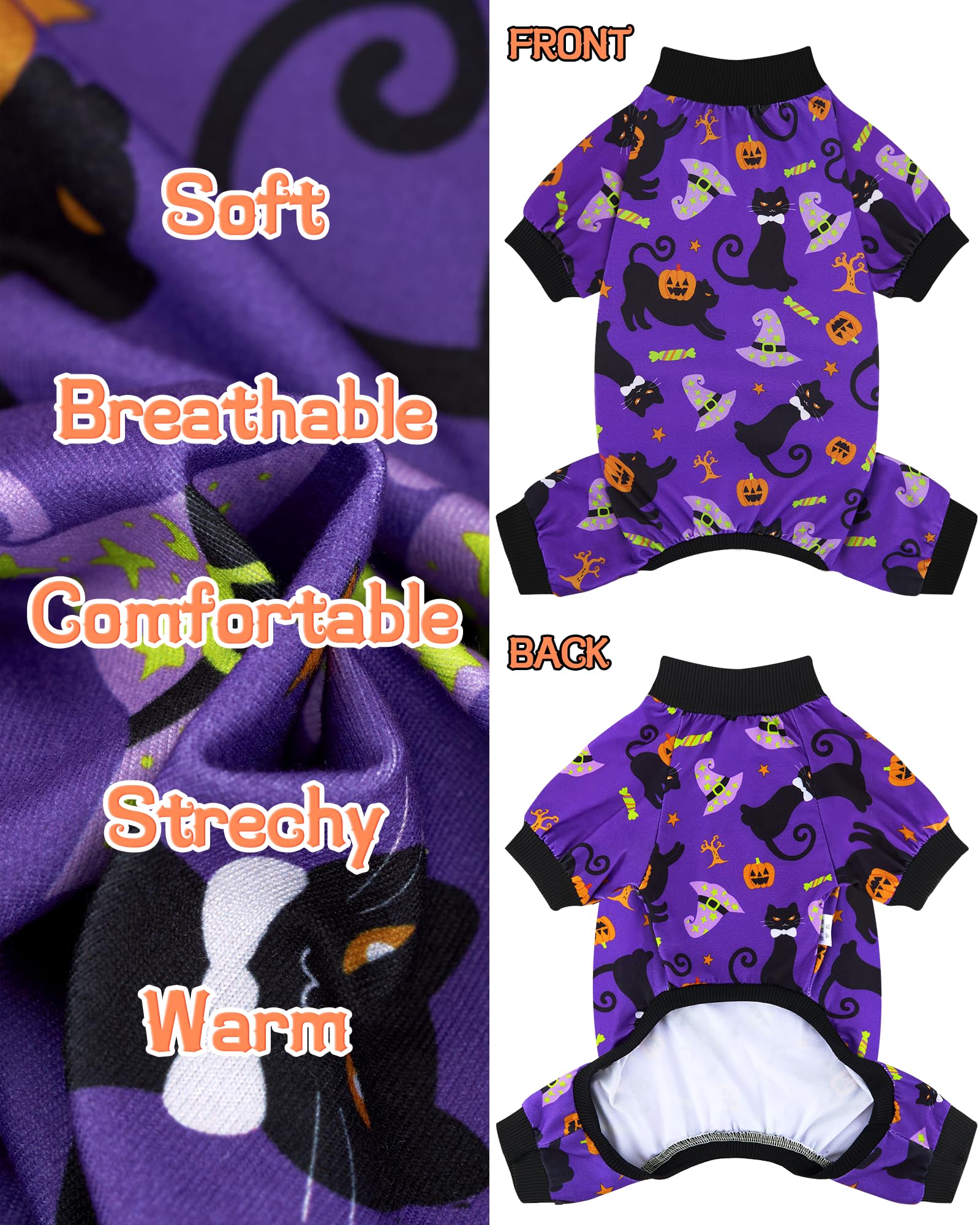 XPUDAC patrón de Halloween para perro, colores festivos para fotos y fiestas
