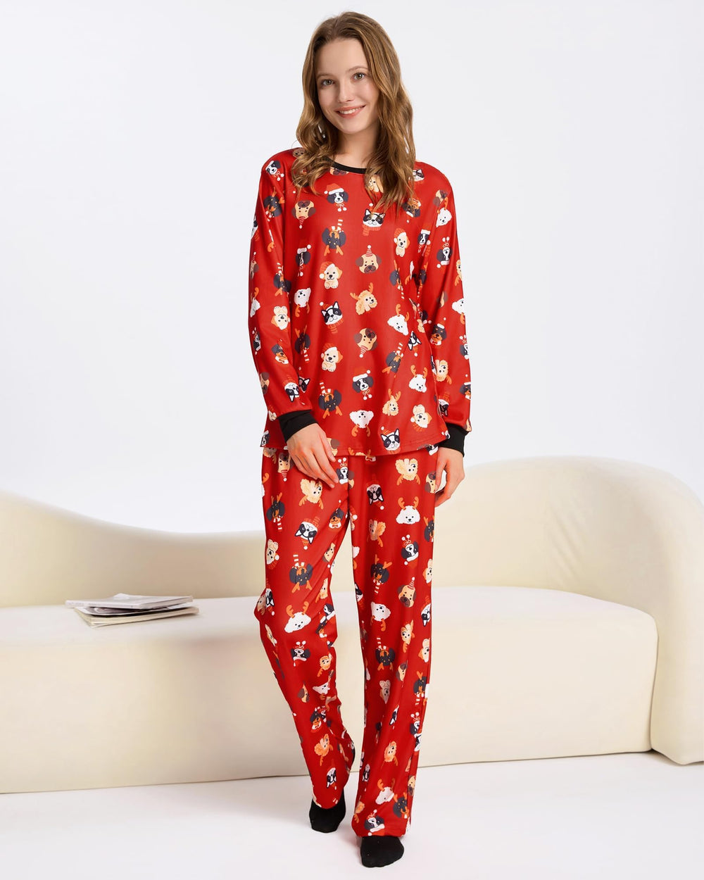 XPUDAC pijama casual de navidad para dueño y perro, estilo coordinado