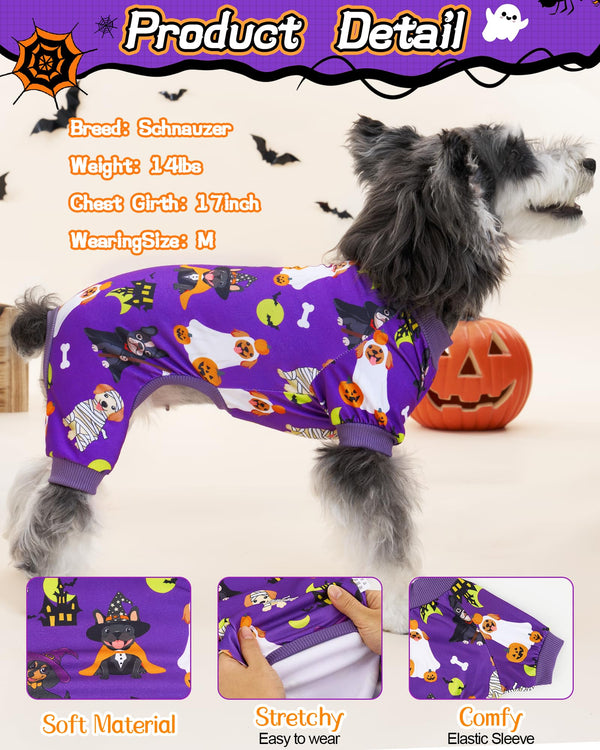 Pijama XPUDAC para perro con calabaza; diseño alegre para salidas.