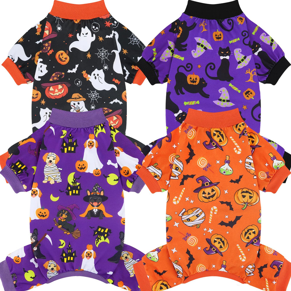 XPUDAC pijama para perro con fantasmas: ideal para paseos festivos y descanso cómodo.