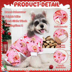 XPUDAC pijama canino con figura de galleta de jengibre, añade alegría festiva