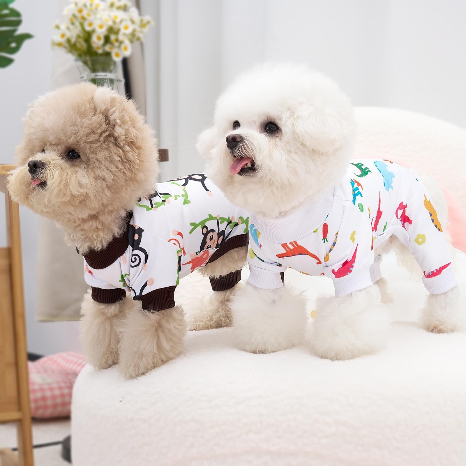 XPUDAC set de 4 pijamas para perros, práctico y cómodo