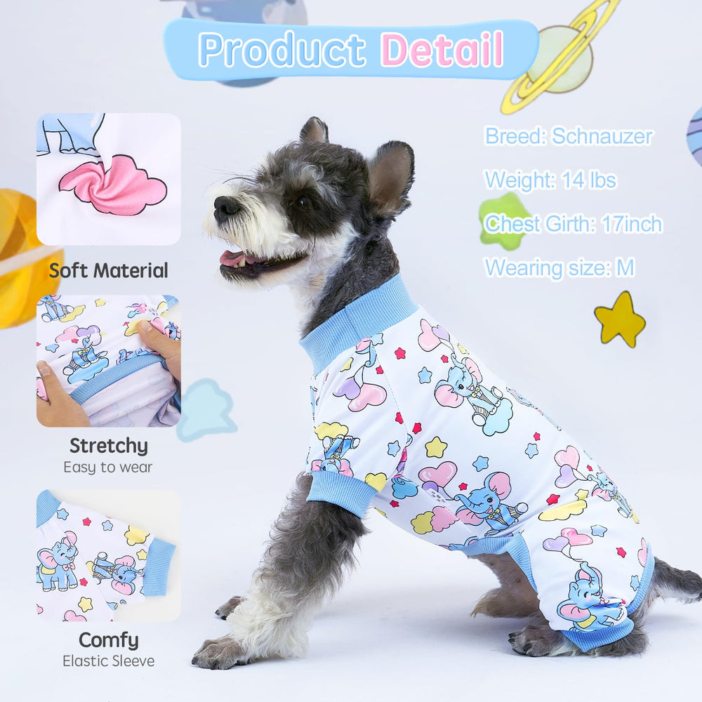 XPUDAC pijamas para perros: cuello y patas elásticos para ajuste cómodo.