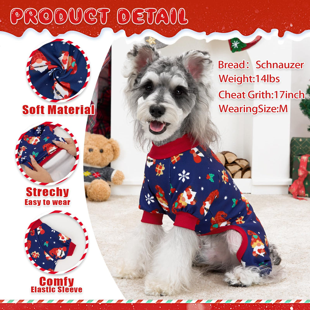 XPUDAC pijamas navideñas para perro con accesorios festivos; diseño vistoso