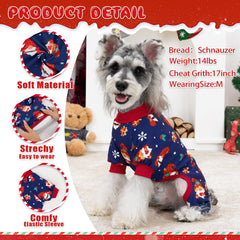 XPUDAC pijamas navideñas para perro con accesorios festivos; diseño vistoso