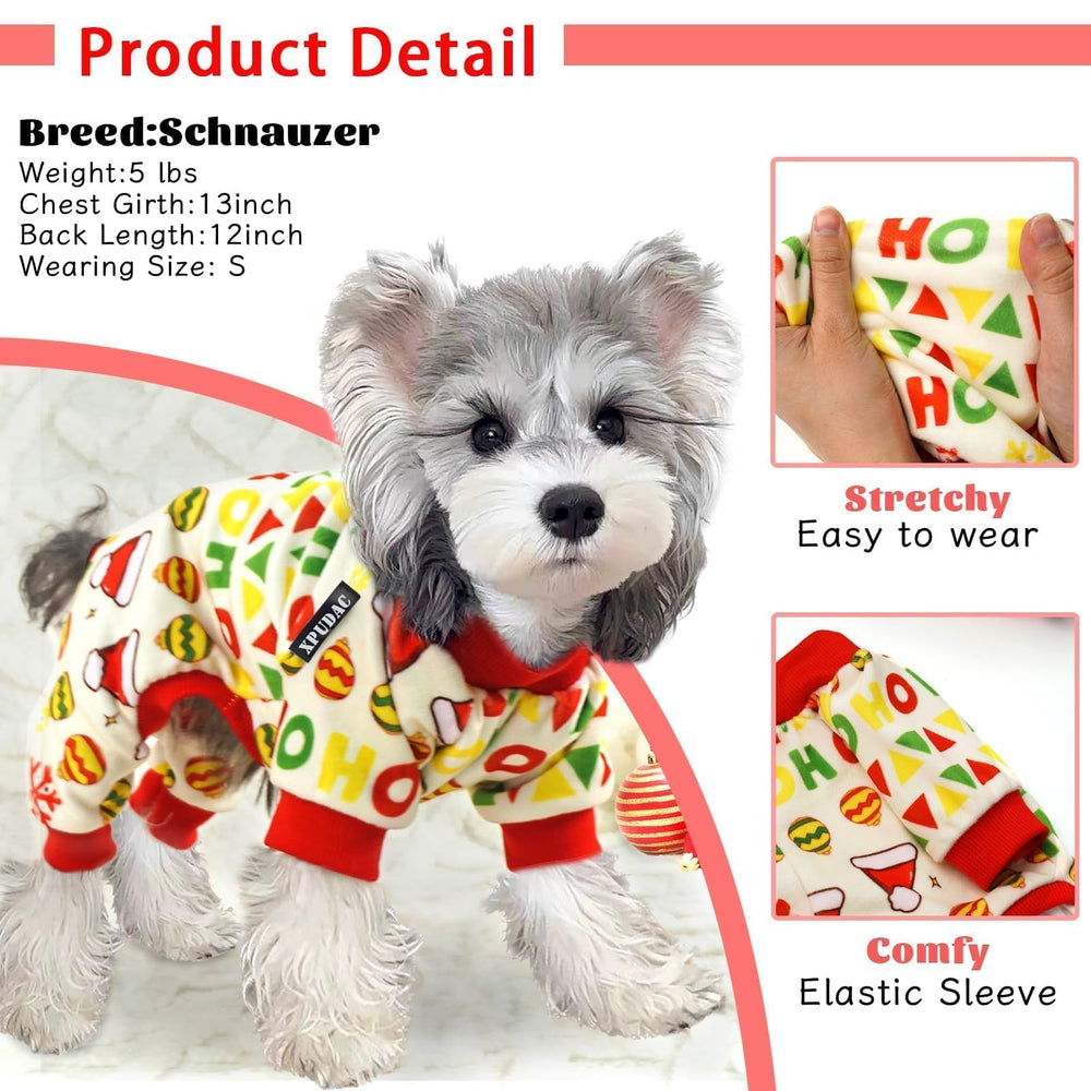XPUDAC pijamas navidad perro dibujos festivos, perfectos para lucir en eventos