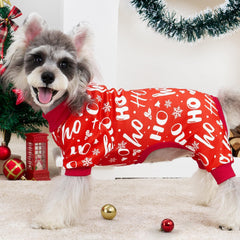 Pijamas XPUDAC de navidad para perro, suaves colores festivos.