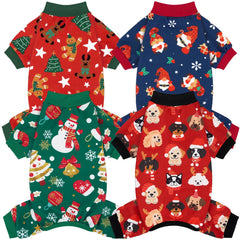 XPUDAC pijamas navideñas para perro con figuras de jengibre; ajuste cómodo para fiestas