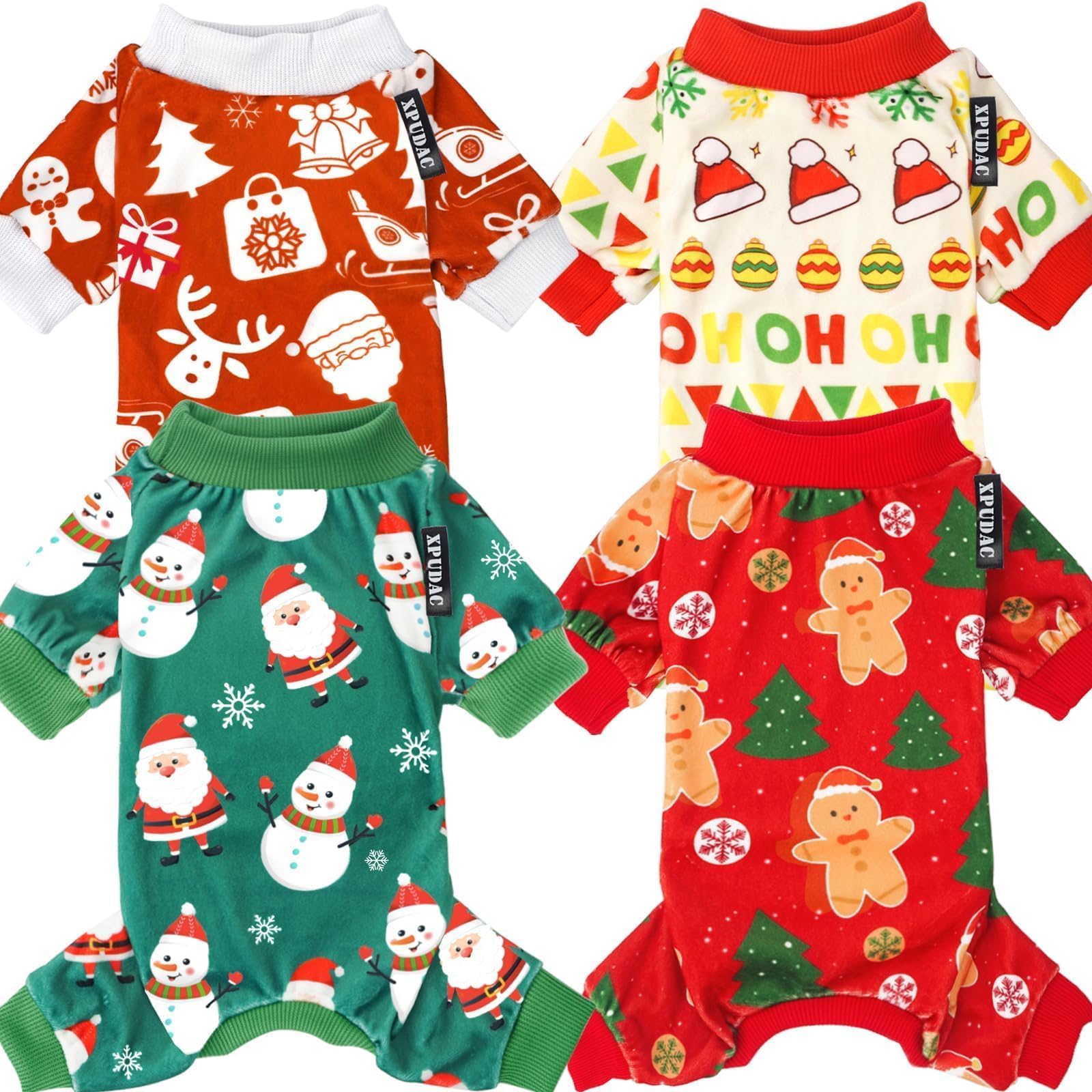 XPUDAC pijamas navidad perro Santa, ideal para fiestas y sesiones de fotos