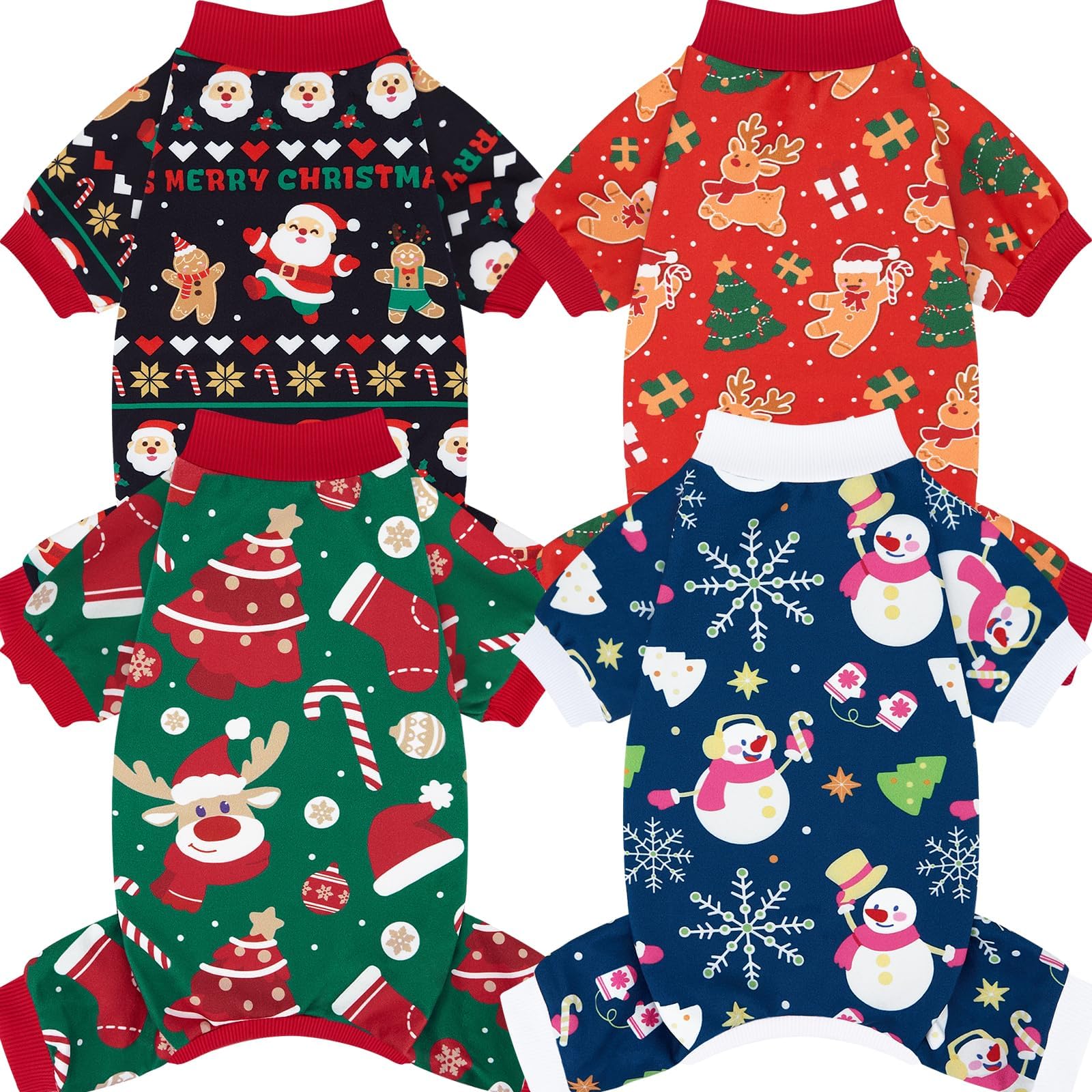 XPUDAC pijamas navideños para perro pequeño, tela suave para comodidad diaria.