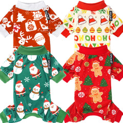 XPUDAC pijamas navideños para perros con Santa, ideal para sesiones festivas.