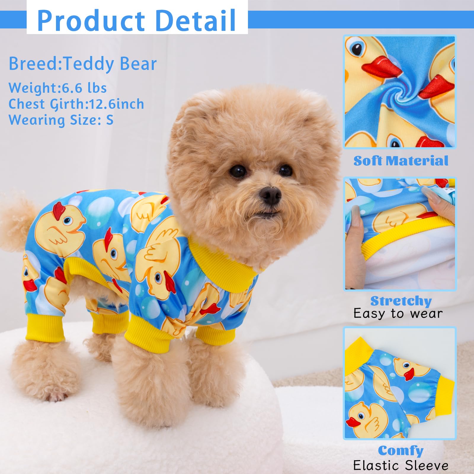 XPUDAC pijamas para perros pequeños, estampados variados para distinguir mascotas en casa