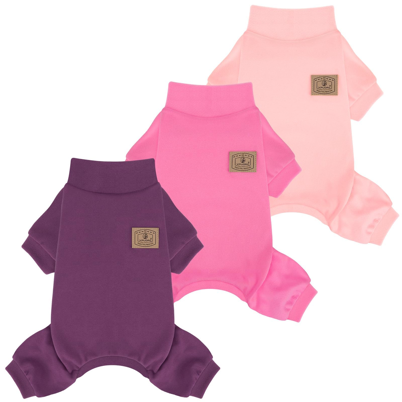 XPUDAC pijamas para perro: 3-pack colores vivos para calor diario.