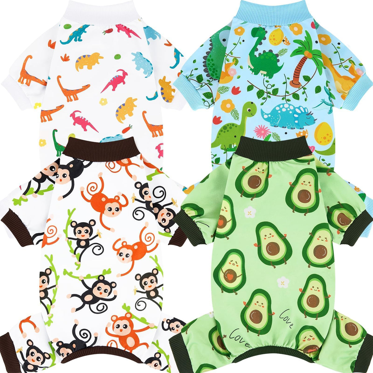 Pijamas XPUDAC para perro con diseño de aguacate, ideal para dormir cómodo.