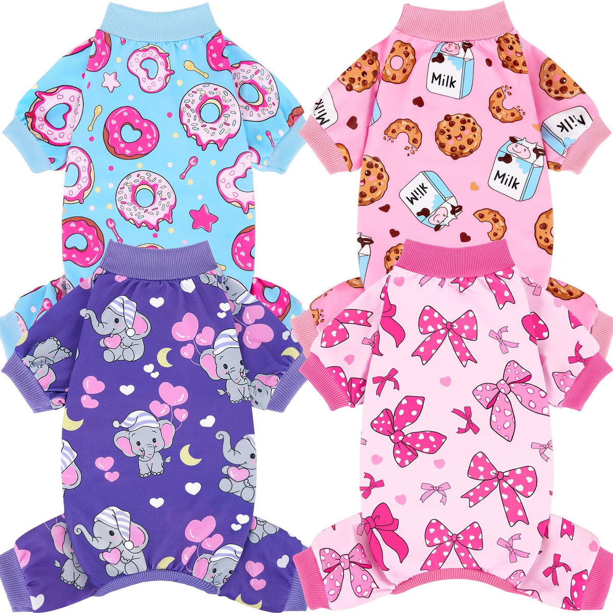 XPUDAC pijamas para perro, conjunto de 4 piezas, cómodo para uso diario.