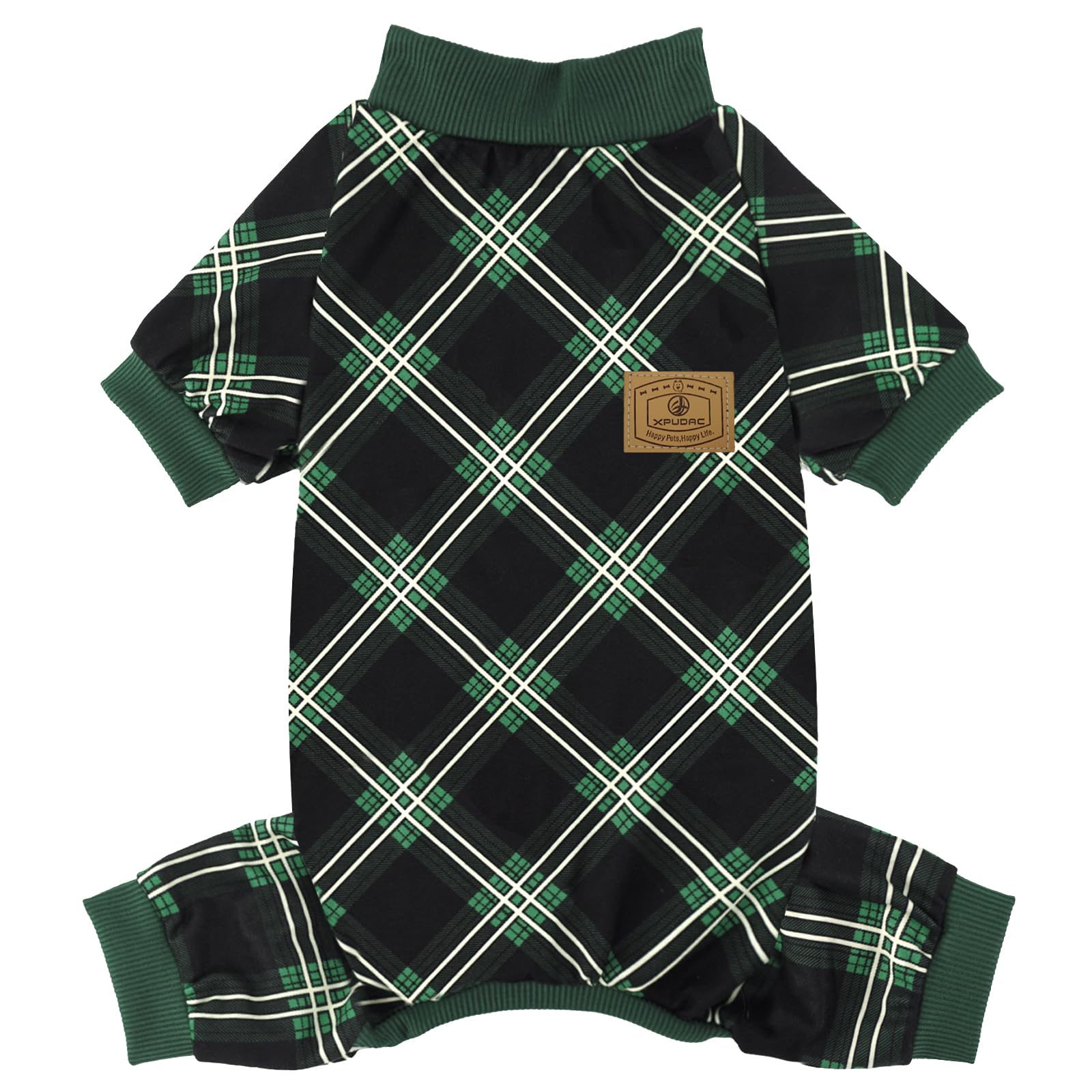XPUDAC pijamas para perro con cuadros, comodidad y estilo para paseos.