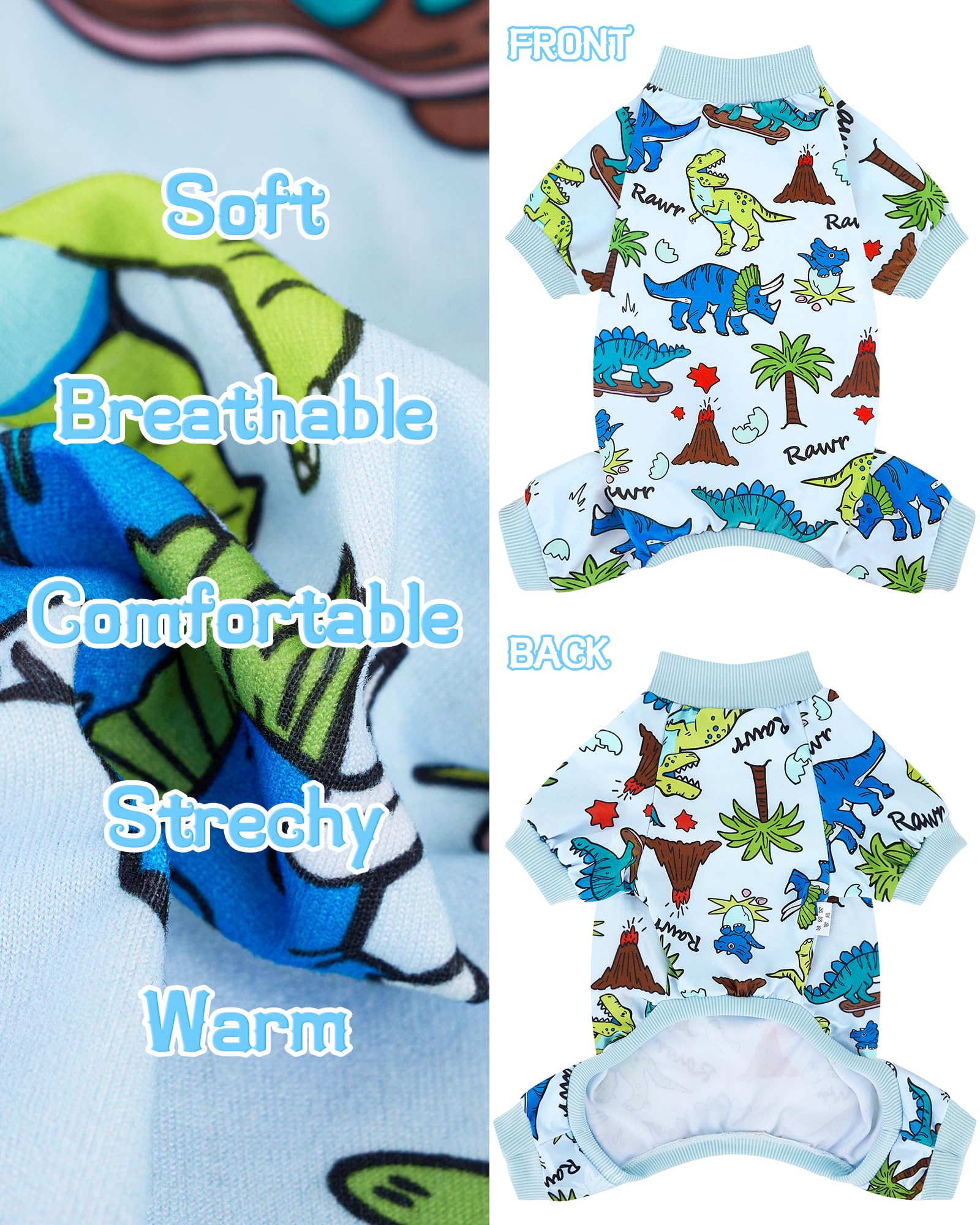 XPUDAC pijama perro dinosaurio, empaque visible, compra segura para mascotas.