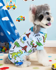XPUDAC pijama perro dinosaurio, patas cubiertas, mayor calor y seguridad.