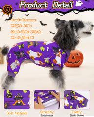 XPUDAC pijama con temática de calabaza para perros, diseño alegre para salidas.