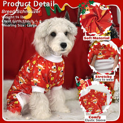 Xpudac pijamas para perro con Papá Noel, patrón festivo para eventos.