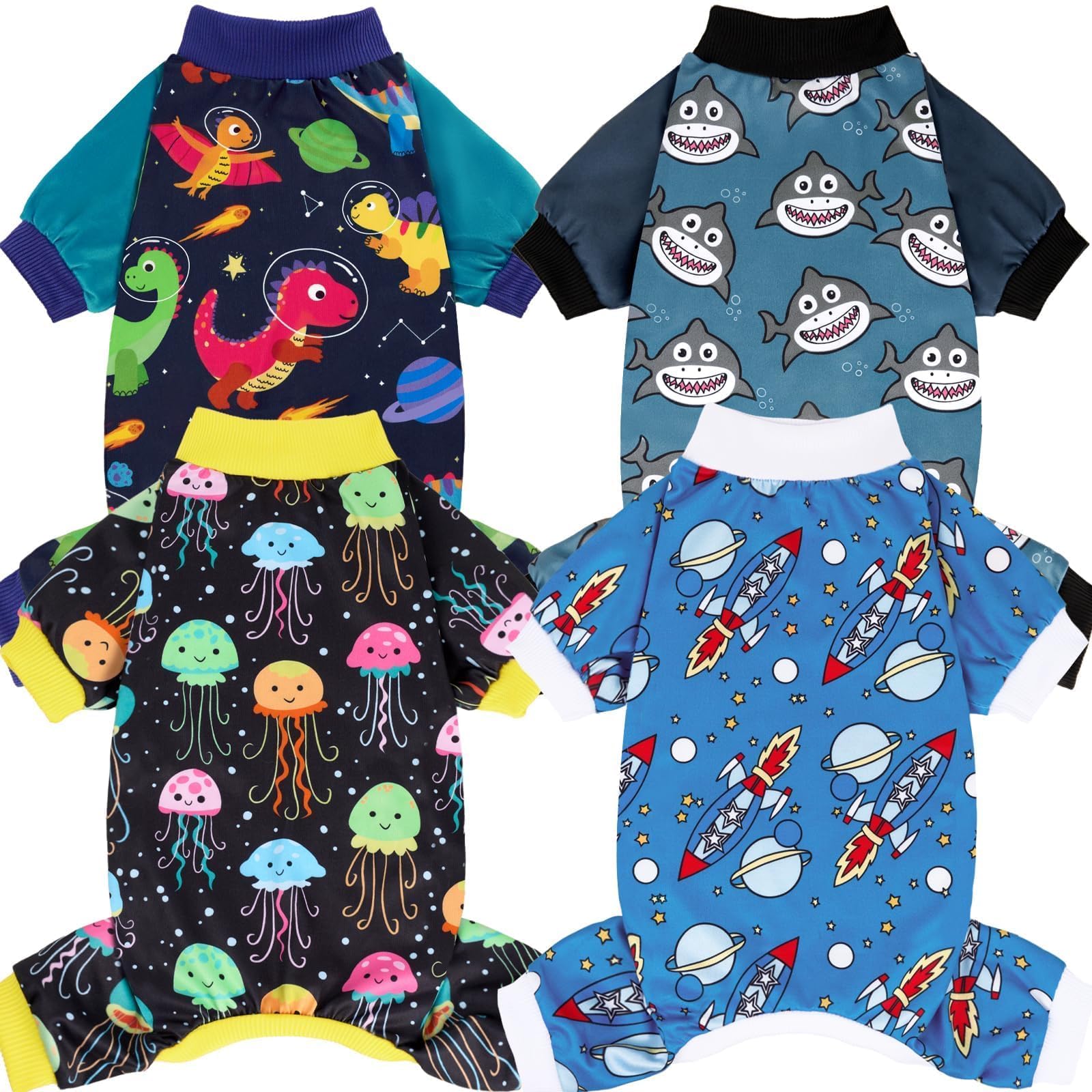 XPUDAC pijamas para perro pequeño con dinosaurio Universo, cómodo y cálido.