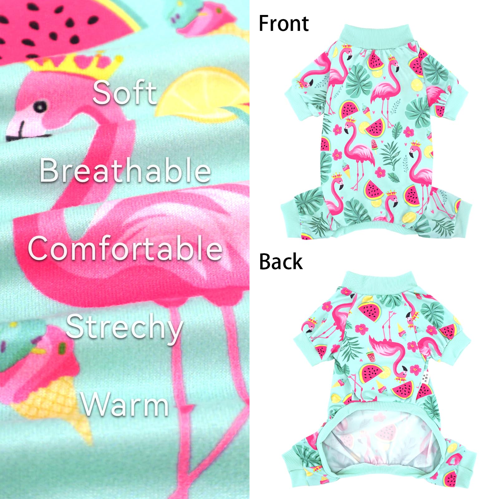 XPUDAC pijamas con flamenco para perro pequeño, perfecto para fiestas temáticas y relax.