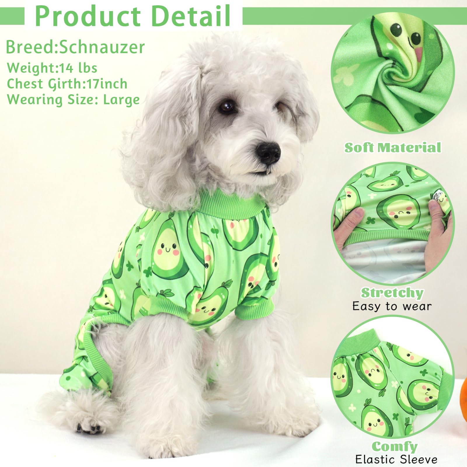 XPUDAC pijamas con diseño fresa para perro pequeño, ideal para salidas nocturnas suaves.