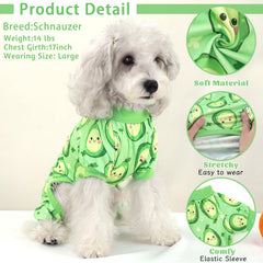 XPUDAC pijamas con diseño fresa para perro pequeño, ideal para salidas nocturnas suaves.