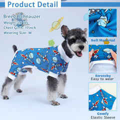 XPUDAC pijamas para perro pequeño con tiburón Universo, diseño divertido.
