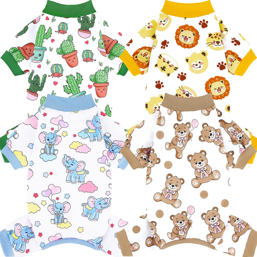 XPUDAC pijamas para perros y gatos: conjunto de 4 piezas suaves para dormir cómodamente.