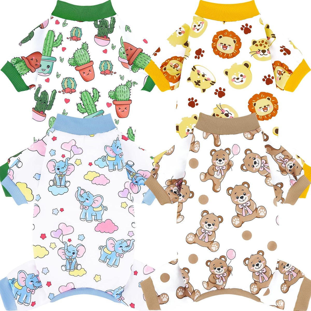 XPUDAC pijamas para perros y gatos: conjunto de 4 piezas suaves para dormir cómodamente.