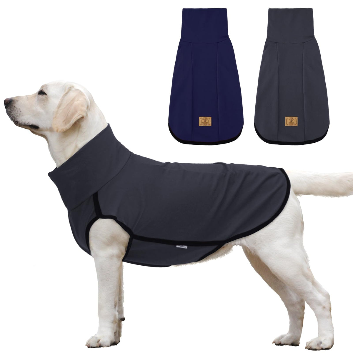 XPUDAC sudadera para perro cuello alto frontal: mantiene cálido durante paseos.