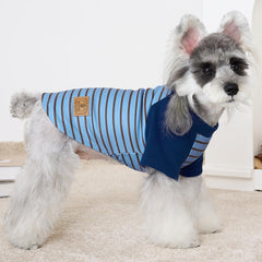 XPUDAC suéter perro rayas azul, estilo cómodo para caminatas.