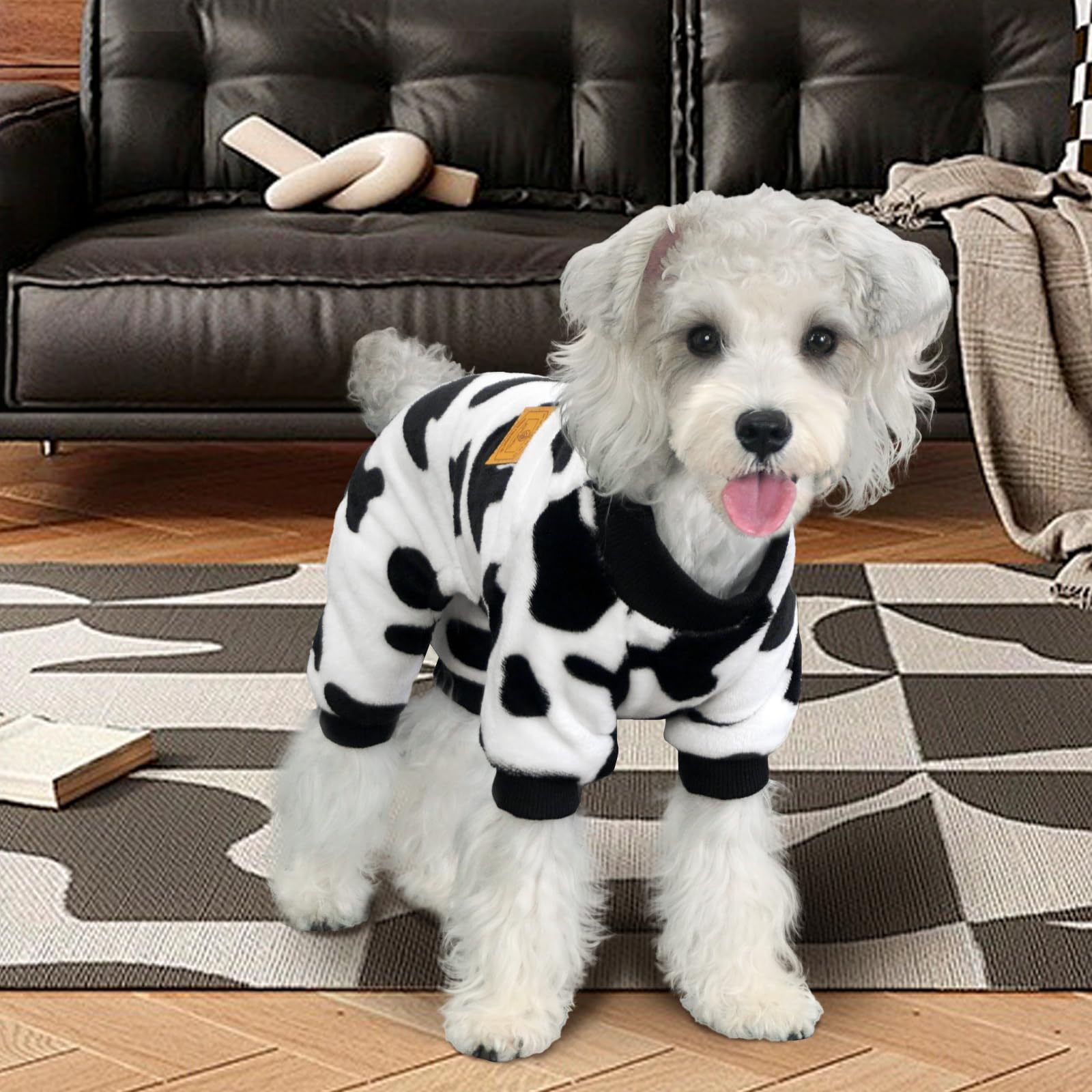 XPUDAC suéter para perro con diseño de vaca, vista de espalda, estilo