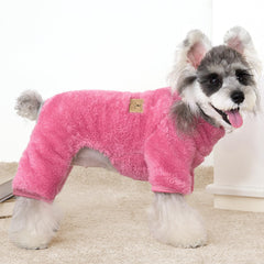 XPUDAC suéter para perro, vista lateral en rosa neón, diseño envolvente para pecho.