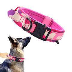 Xqpetlihai collar militar rosa camuflaje, ajuste cómodo para paseo