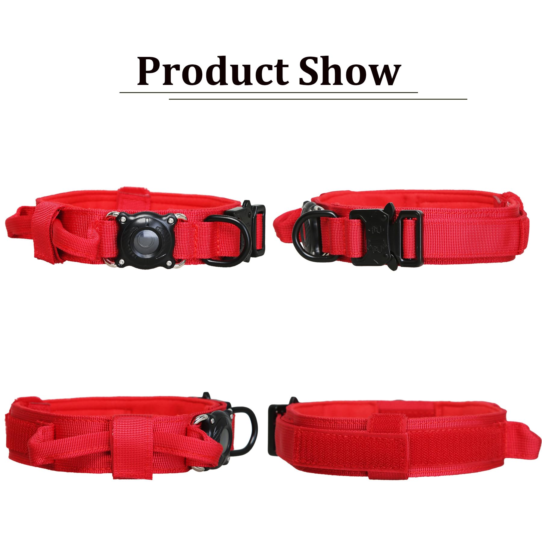 Xqpetlihai collar nylon 1000D detalle, duradero para razas grandes.