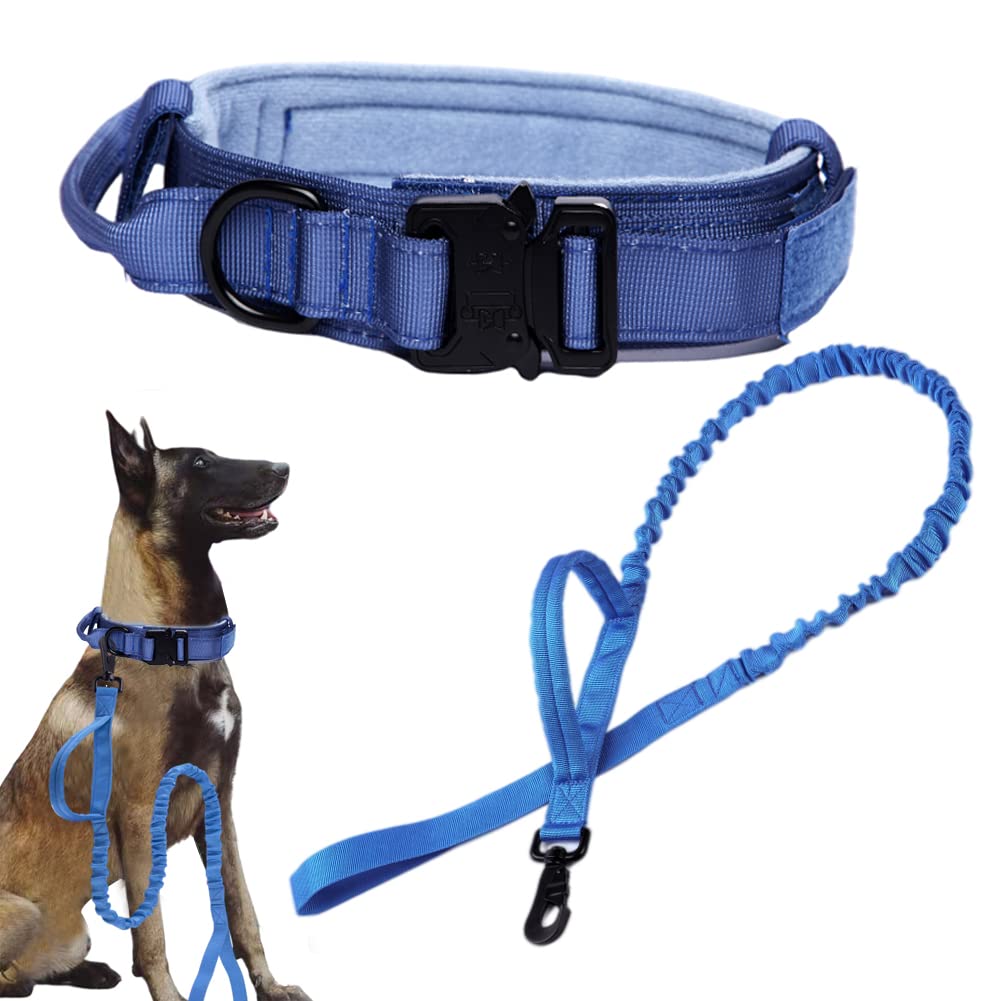 Collar táctico Xqpetlihai de nylon 1000D, cómodo y duradero para perros grandes.