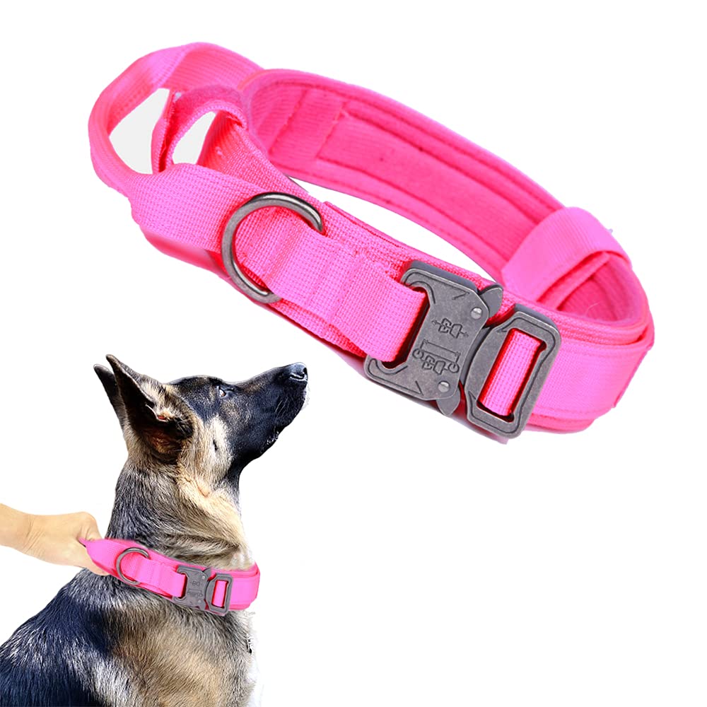 Xqpetlihai collar táctico para perro en rosa con ajuste seguro y cómodo