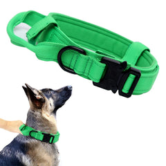 Xqpetlihai collar táctico verde brillante grande, ideal para entrenamiento y patrulla.