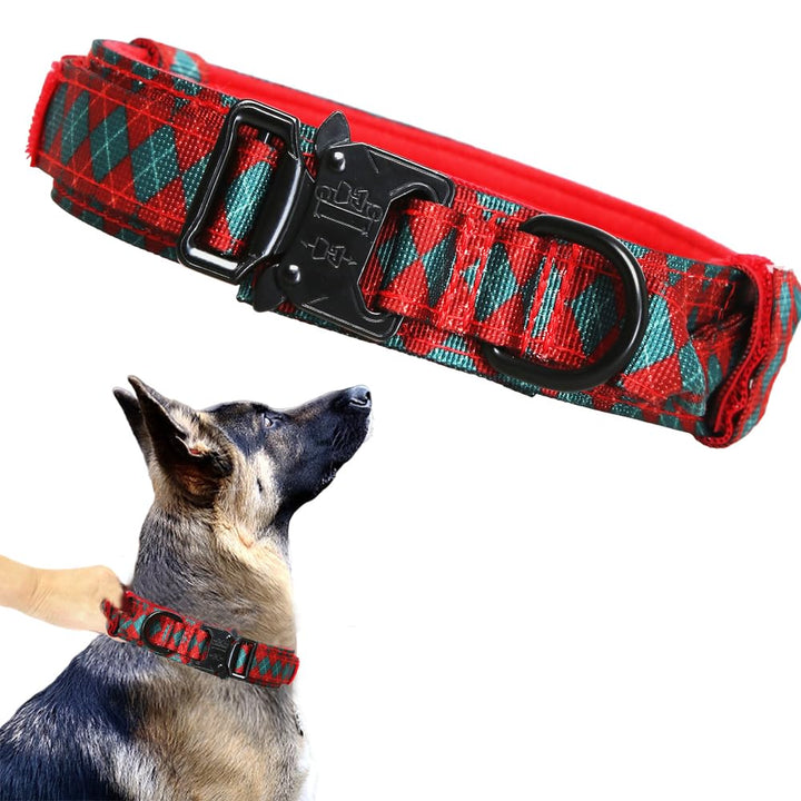 Xqpetlihai collar tactico para perro verde navidad con ajuste cómodo de nylon