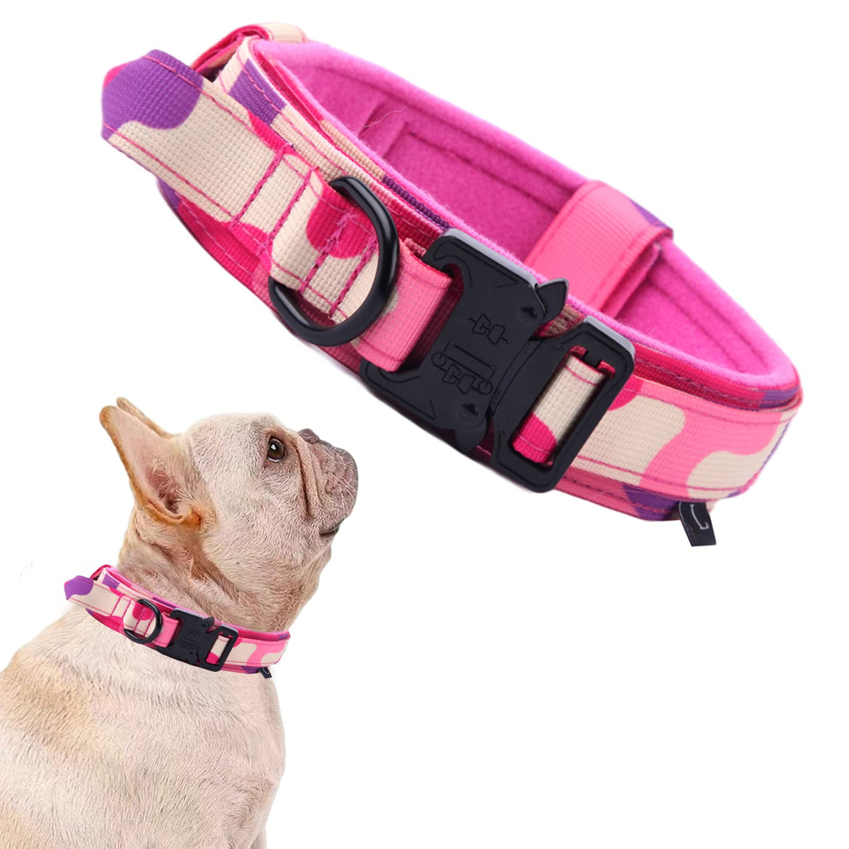 Xqpetlihai collar táctico en nylon 1000D para uso diario resistente.