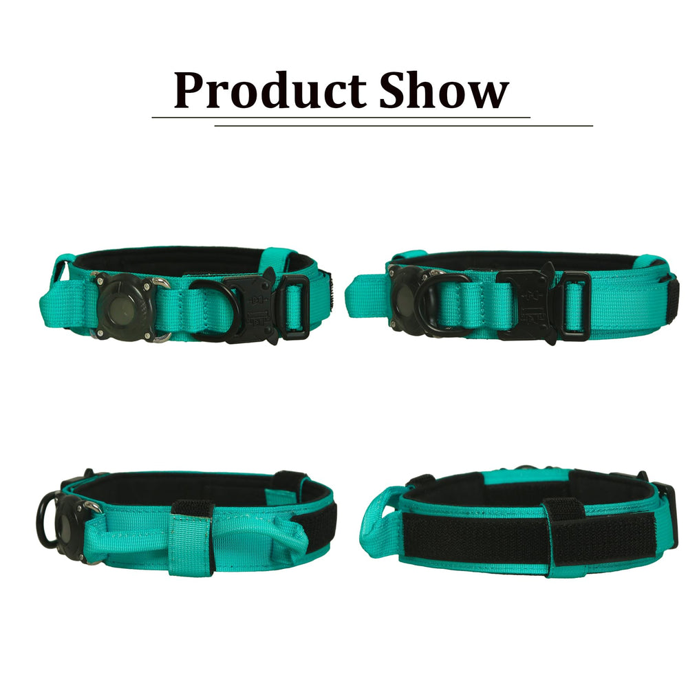 Xqpetlihai collar Teal XL de nylon 1000D, resistente para uso diario y entrenamientos