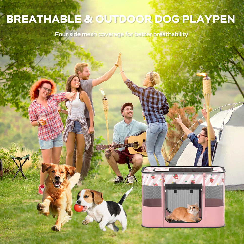 XRG malla 360 ventana rosa, ventilación y visibilidad para mascotas ansiosas.