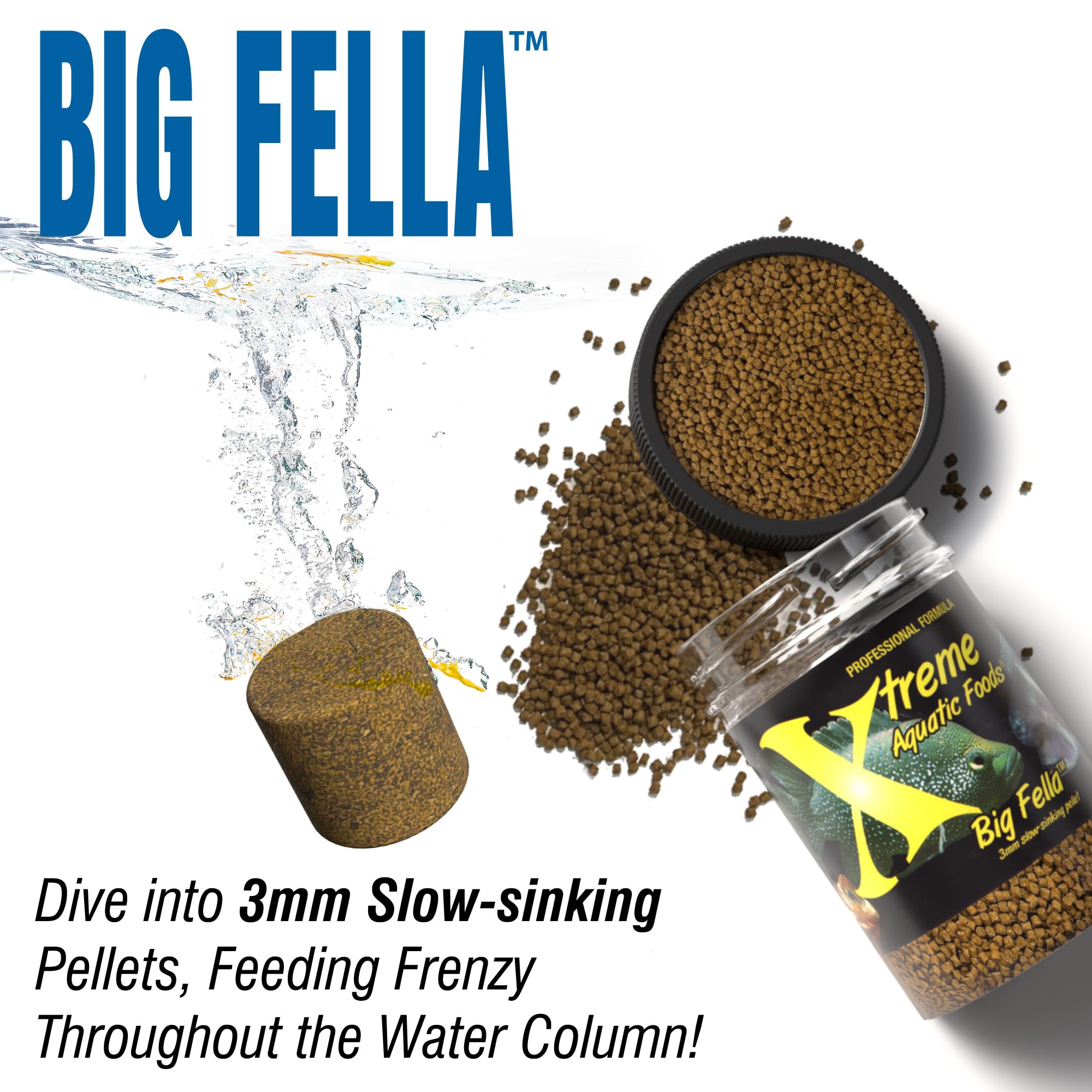 Xtreme Aquatic Foods Big Fella: coloración natural sin colorantes artificiales.