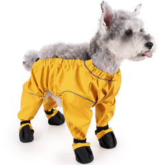 Xuanniao botas-patas-perro-lluvia-amarillo-xs: protección contra lluvia y superficies resbalosas para mascotas.