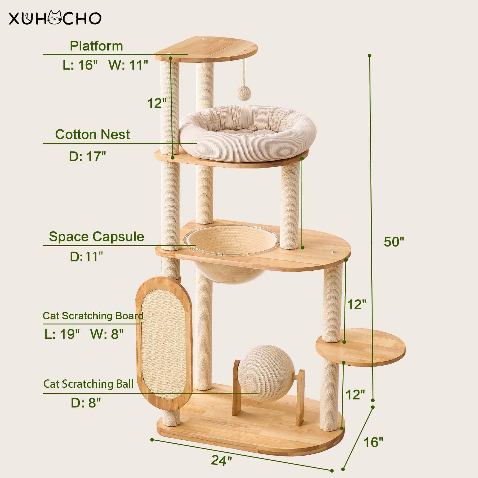 XUHOCHO base estable de gran tamaño para juegos entre varias mascotas