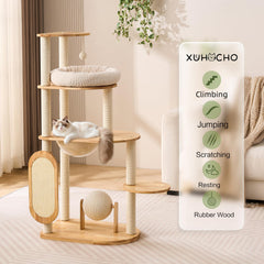 XUHOCHO torre para gatos con nido de algodón, refugio cómodo para siestas